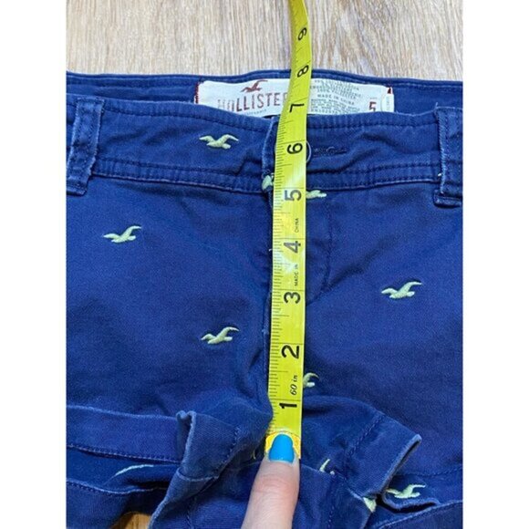 Y2K Hollister Stretch Navy Blue Shorts Size 5 With‎ Embroidered Logo Design - Picture 6 of 6